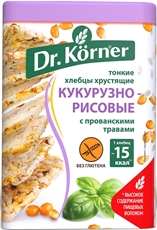 Хлебцы Dr. Korner кукурузно-рисовые с прованскими травами без глютена, 100г