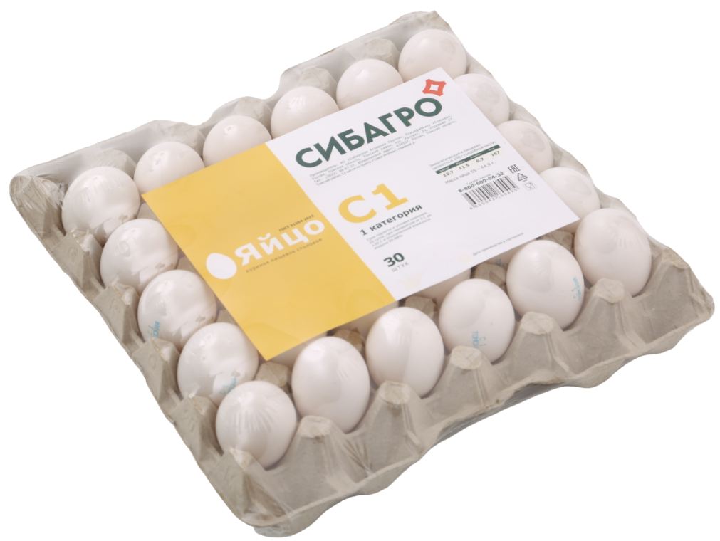 Яйцо куриное Сибагро С1, 30шт