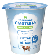 Сметана Талицкий термостатная 15%, 300г