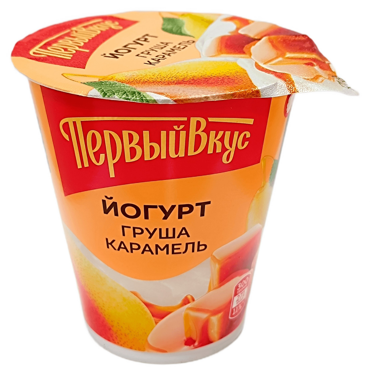 Йогурт Первый вкус груша и карамель 2%, 300г