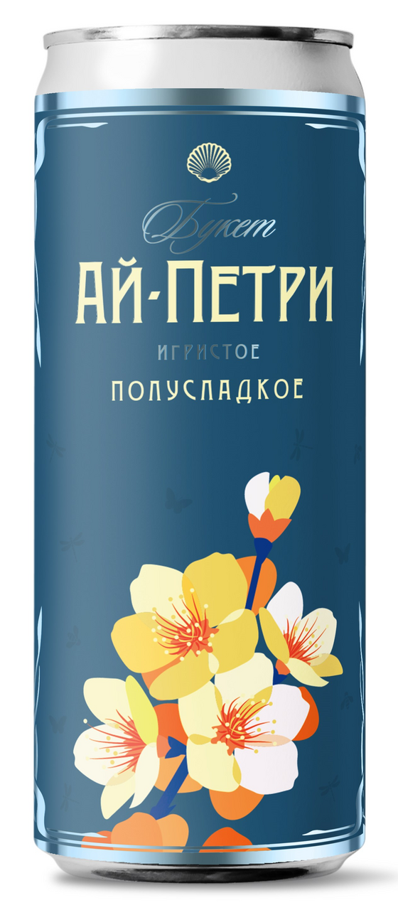 Вино игристое Ай-Петри Букет белое полусладкое, 0.25л