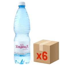 Вода Ульянка природная минеральная столовая газированная, 1.5л x 6 шт