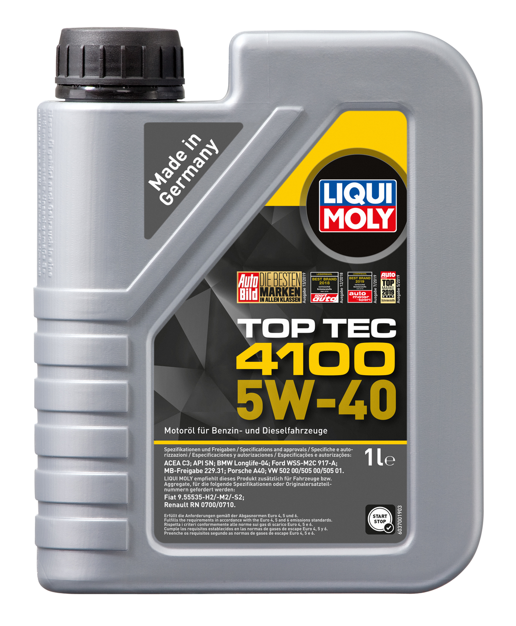 Масло моторное синтетическое Liqui Moly Top Tec 4100 5W-40, 1л