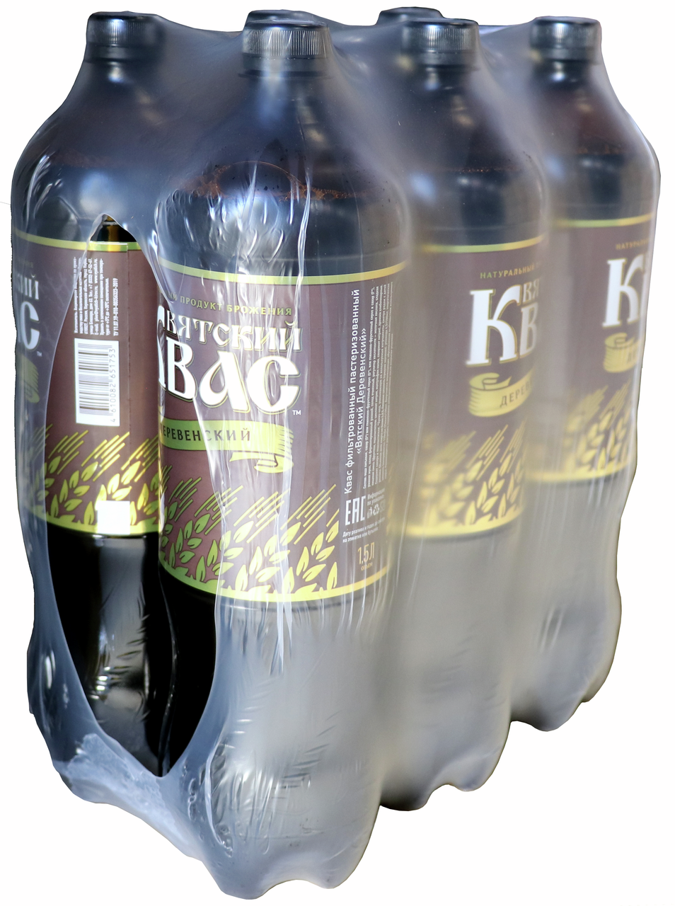 Квас Вятский Деревенский, 1.5л x 6 шт