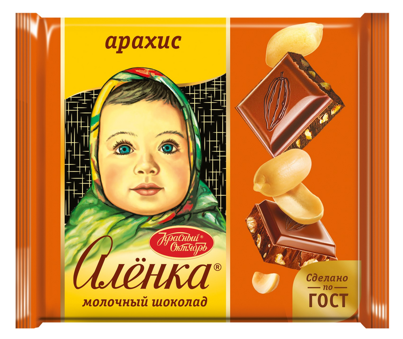 Шоколад Красный Октябрь с арахисом, 70г