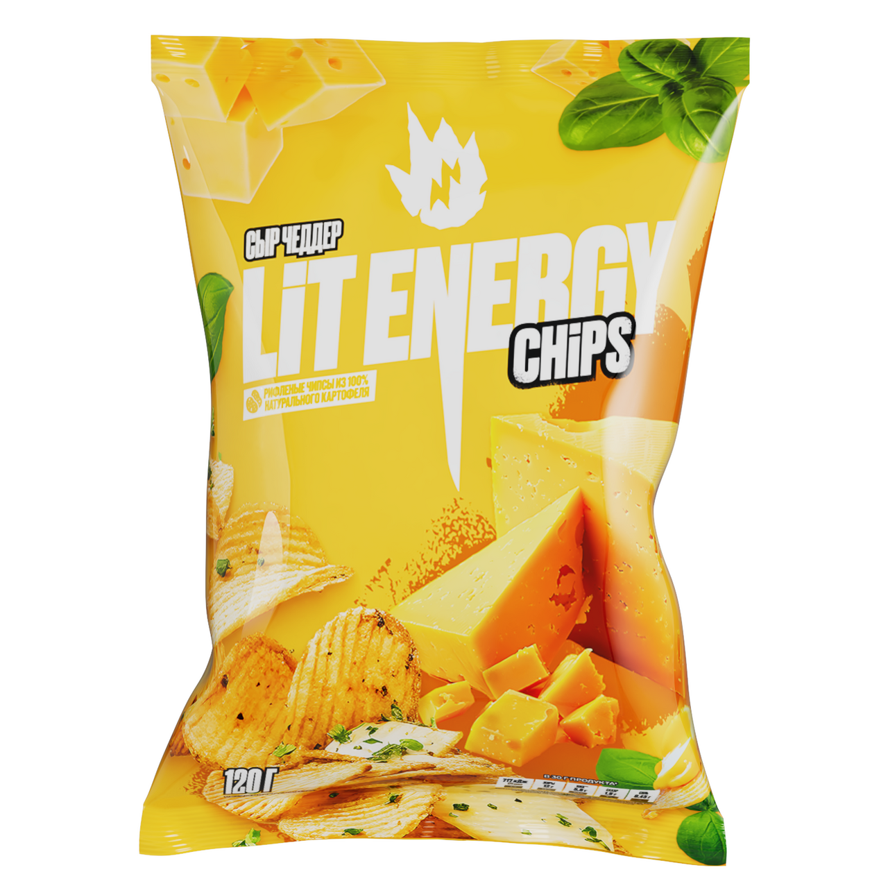 Чипсы Lit Energy чеддер, 120г