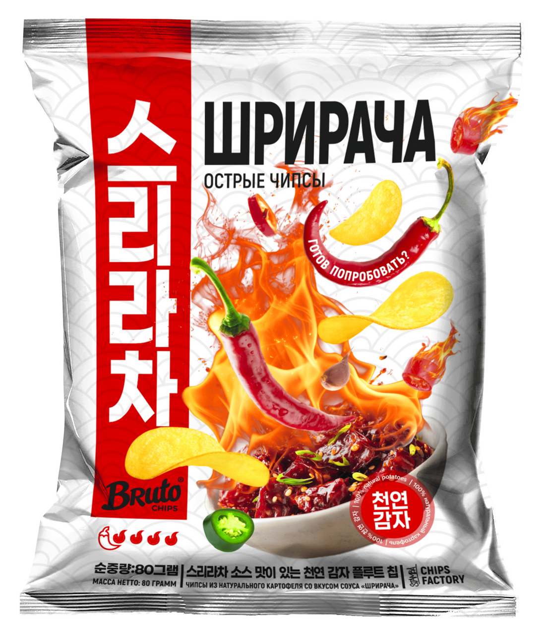 Чипсы Bruto Шрирача, 80г