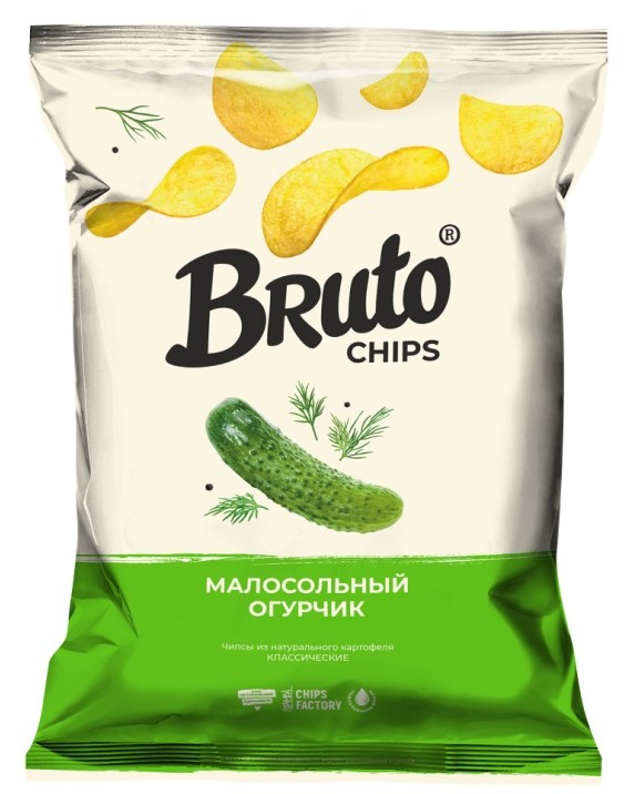 Чипсы Bruto малосольные огурчики, 120г