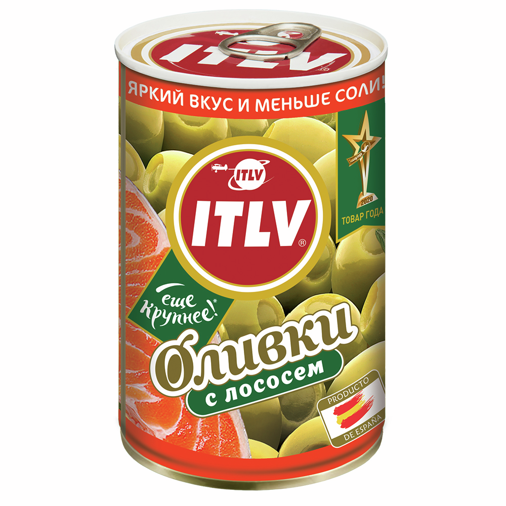 Оливки ITLV зеленые с лососем, 314мл