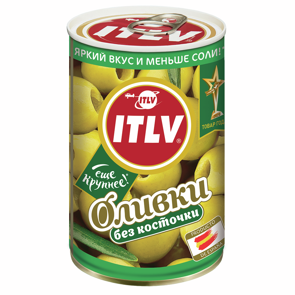 Оливки ITLV зеленые без косточки, 314мл