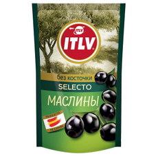 Маслины ITLV черные без косточки, 170г