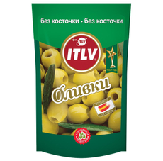 Оливки ITLV зеленые без косточки, 195г