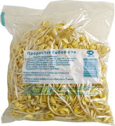 Микрозелень бобов сои, 400г