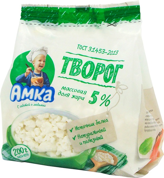 Творог Амка 5%, 200г купить с доставкой на дом, цены в интернет-магазине