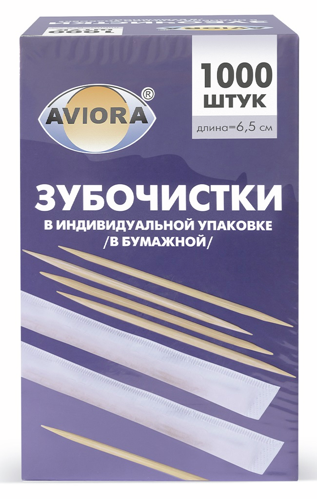Изображение товара Зубочистки AVIORA Бамбук Индивидуальная упаковка 1000 шт Изображение товара Зубочистки AVIORA Бамбук Индивидуальная упаковка 1000 шт