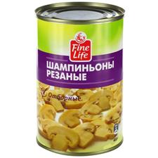 Шампиньоны FINE LIFE резаные, 400 г