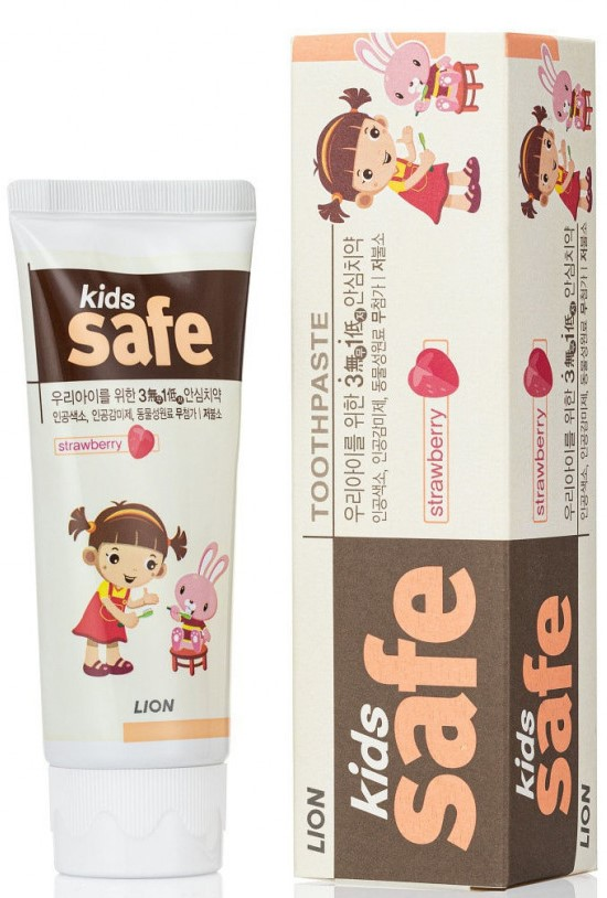 Изображение товара Зубная паста детская CJ Lion Kids Safe Клубника от 3 до 12 лет, 90г
