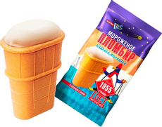 Мороженое пломбир Городецкая ферма Ванильное в вафельном стаканчике, 80г