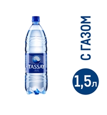 Вода Tassay питьевая газированная, 1.5л