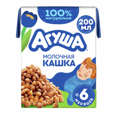 Каша молочная детская Агуша Гречневая 2.5% с 6 месяцев, 200мл