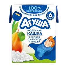 Каша Агуша Засыпайка рис, яблоко и груша молочная 2.7%, 200мл
