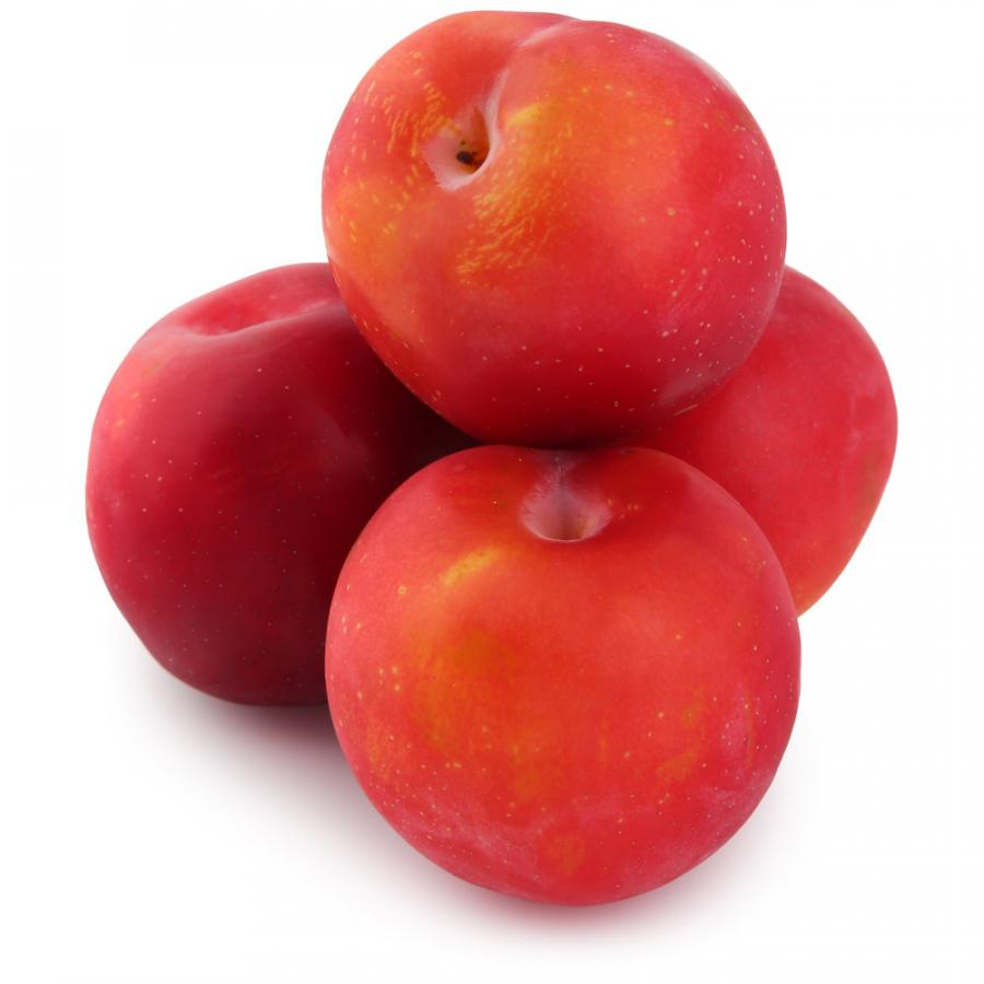 Set of ripe red plums fruit isolated on white Stock Photo Colourbox Fruit, Plum