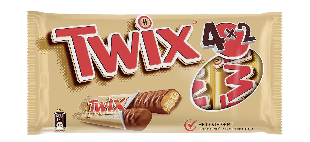 Шоколадный батончик TWIX мультипак, 4x55 г