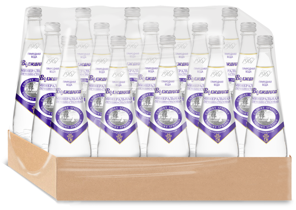Вода Волжанка питьевая газированная, 500мл x 15 шт