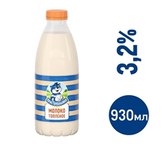 Молоко Простоквашино топленое пастеризованное 3.2%, 930мл
