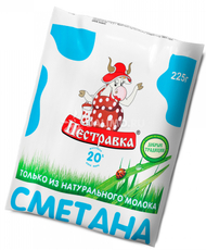 Сметана Пестравка 20%, 225г