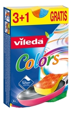 Губка для посуды Vileda Pur Colors 6 х 9см, 4 шт