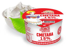 Сметана Вятская дымка ГОСТ 15%, 180г