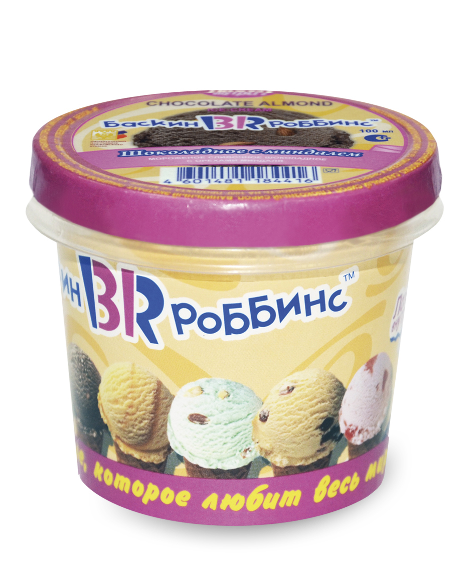 Мороженое Baskin Robbins Шоколадное с миндалем, 60г купить с доставкой на  дом, цены в интернет-магазине