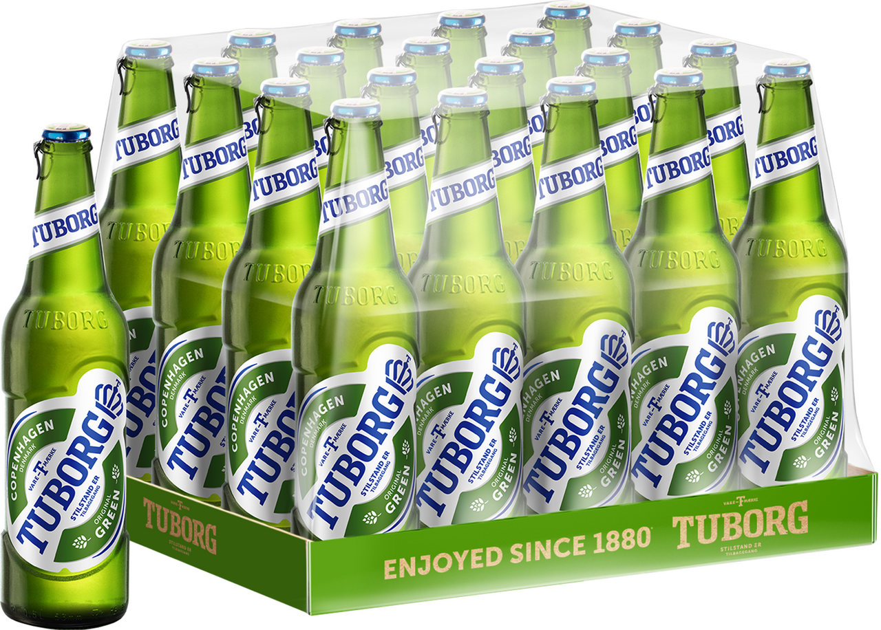 Пиво Tuborg Green светлое, 0.48л x 20 шт купить по выгодной цене, самовывоз  алкоголя из магазина в Москве