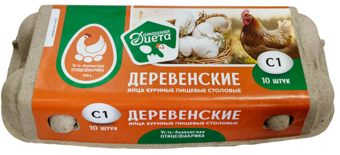 Яйцо куриное Усть-Абаканская птицефабрика Деревенское С1, 10шт