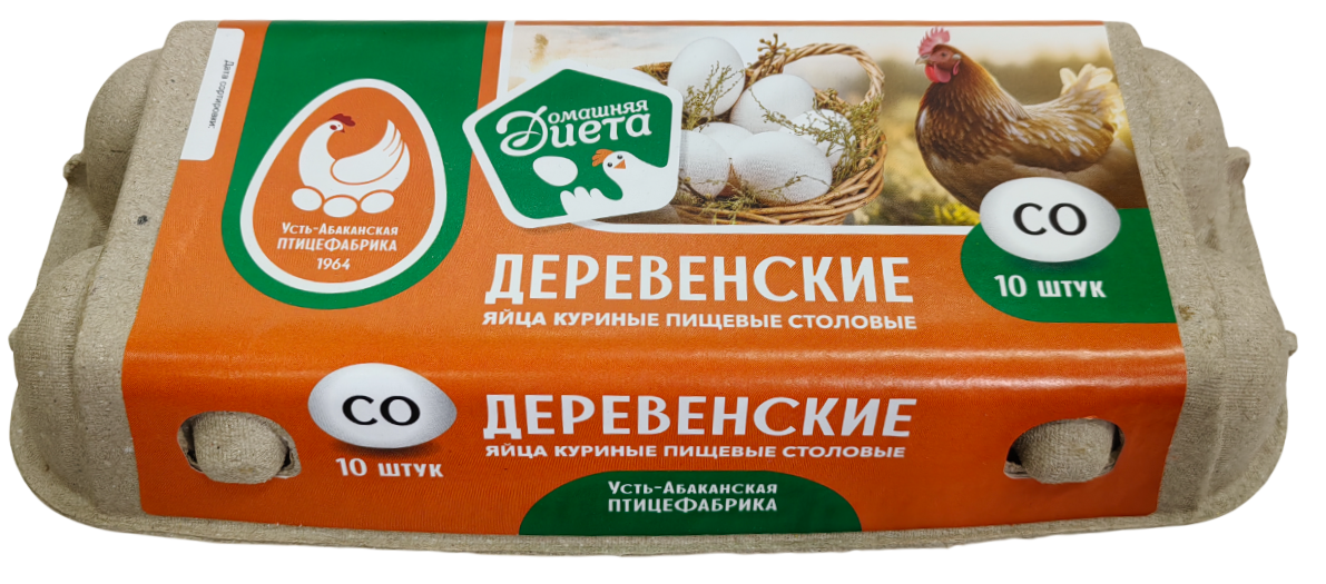 Яйцо куриное Усть-Абаканская птицефабрика Деревенское С0, 10шт