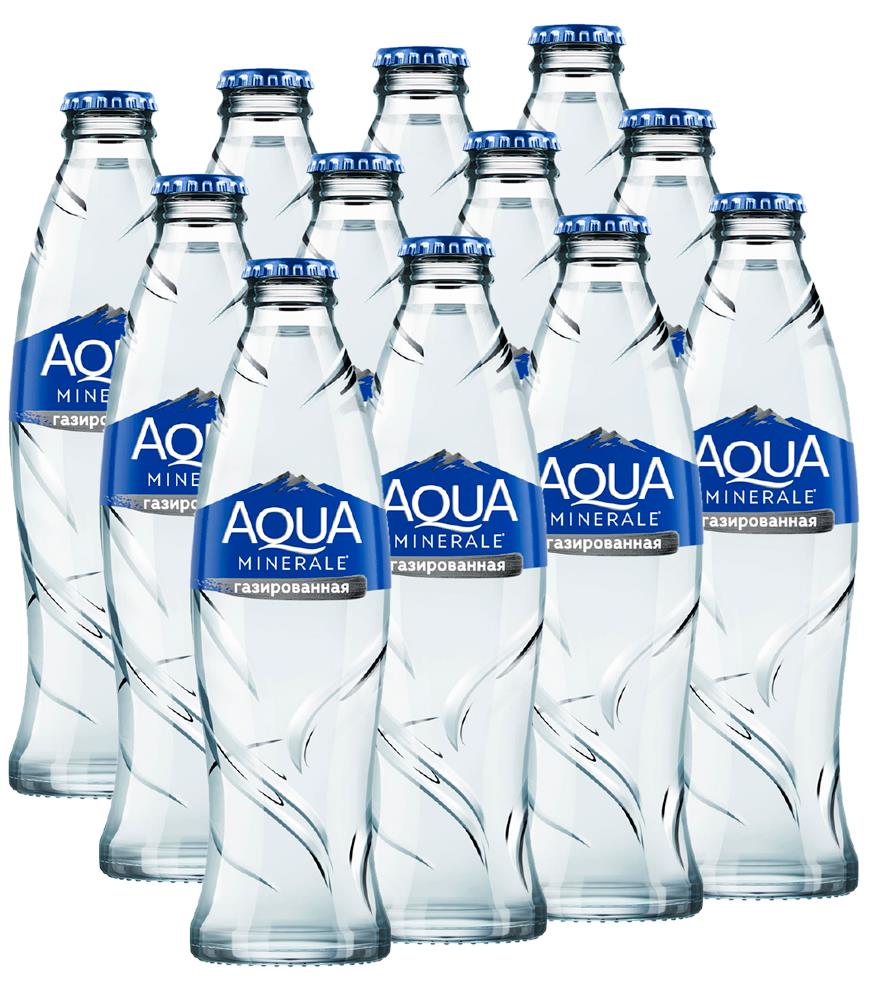 Питьевая вода AQUA MINERALE газированная в упаковке, 12х0,25л