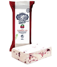 Мороженое пломбир Сытный край Ошка Ванильное с вишневым наполнителем 15%, 200г