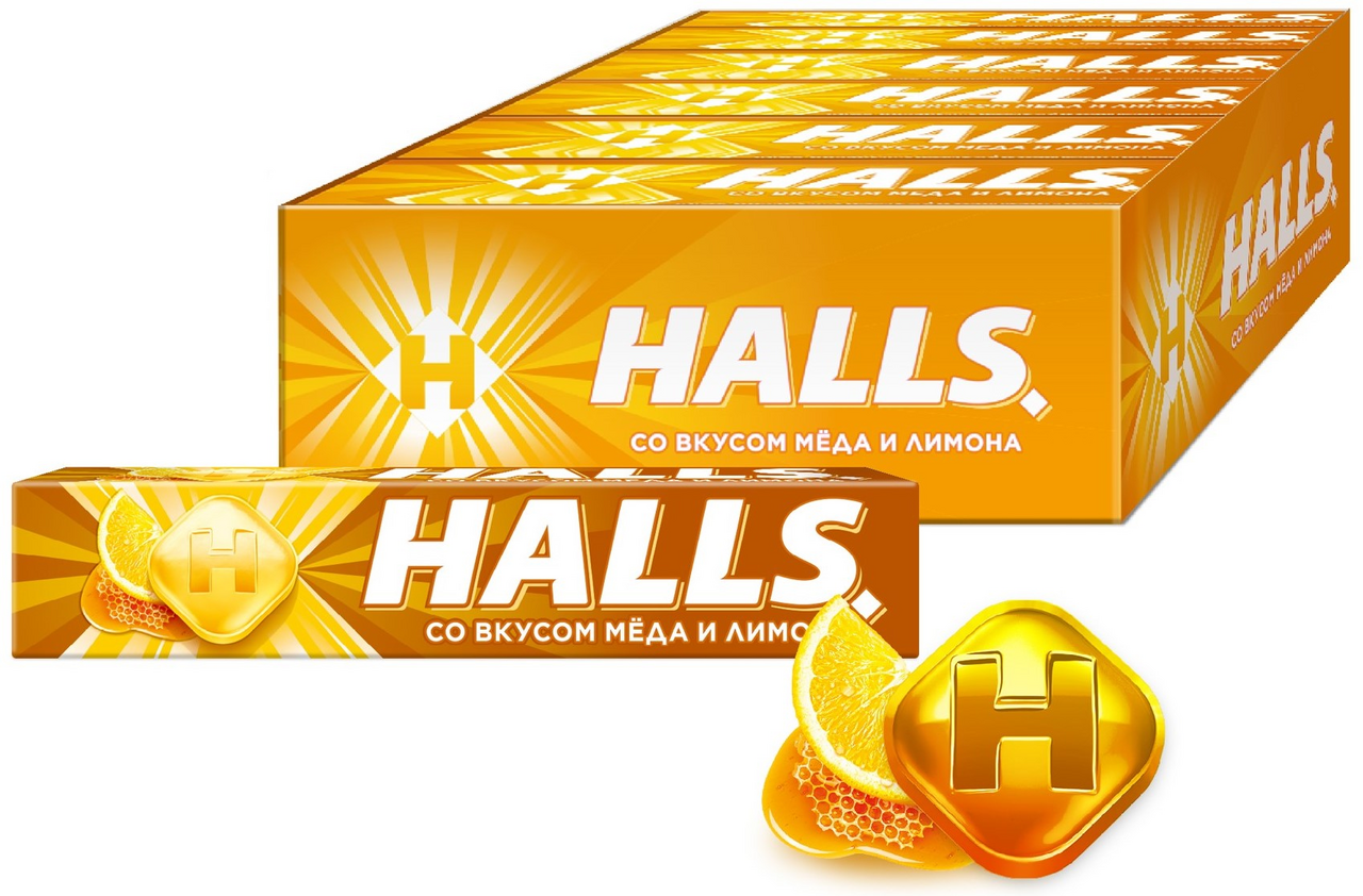 Леденцы Halls мед с лимоном, 25г x 12 шт купить с доставкой на дом, цены в  интернет-магазине