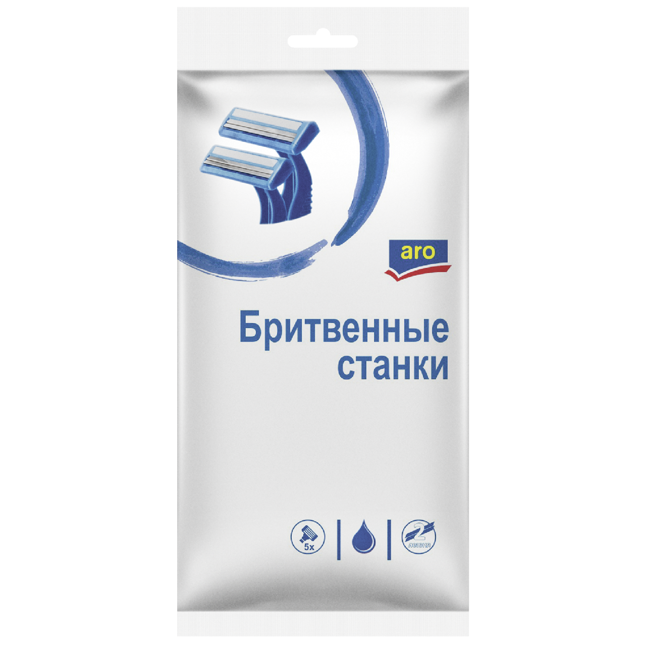 Изображение товара aro Станки одноразовые с 2 лезвиями для чувствительной кожи, 5шт