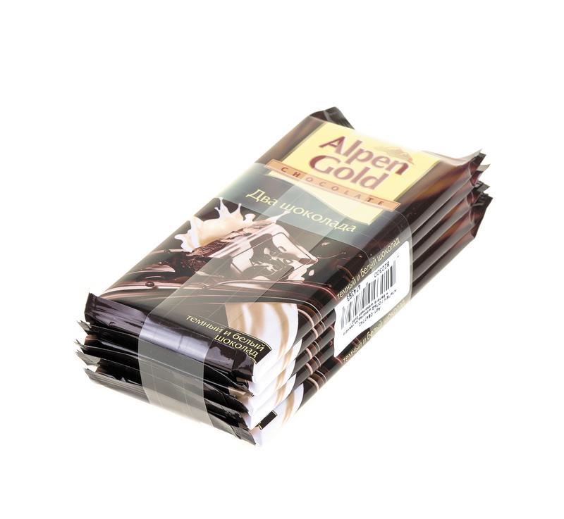 Шоколад ALPEN GOLD Два шоколада, 90 г