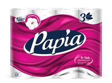 Туалетная бумага Papia 3-слойная, 12 рулонов