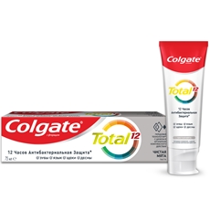 Зубная паста Colgate Total 12 Чистая мята с цинком и аргинином для комплексной антибактериальной защиты, 75мл