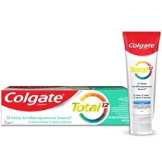 Зубная паста Colgate Total 12 Профессиональная Чистка с специальным ингредиентом для гладких и блестящих зубов, 75мл