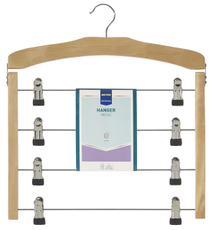 Tarrington House Вешалка для юбок 4 в 1 с зажимом деревянная, 38 x 44.5см