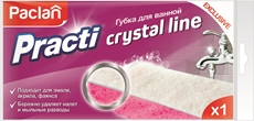 Губка для ванной Paclan Practi Crystal из замши, 14 х 7.5см