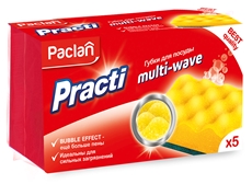 Губки для посуды Paclan Practi Multi-Wave 10 x 7 x 4см, 5шт