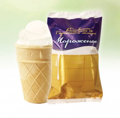 Мороженое сливочное Северодвинский МЗ Сгущенное молоко в вафельном стаканчике, 70г