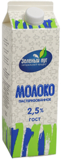 Молоко Зеленый луг пастеризованное 2.5%, 950г