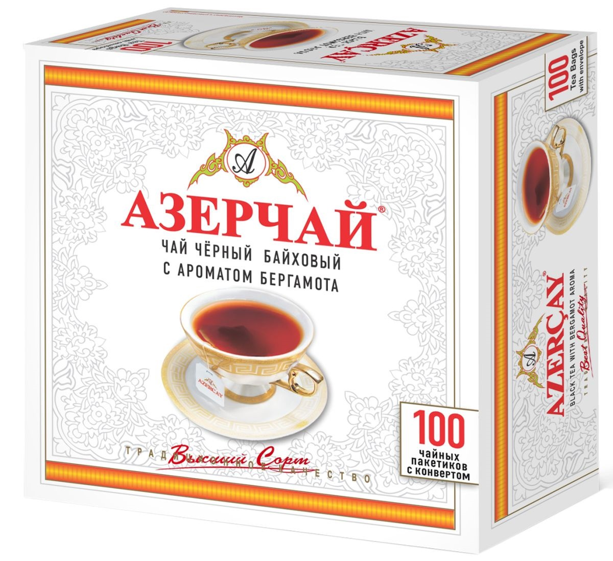 Изображение товара Чай Азерчай черный с ароматом бергамота (2г х 100шт), 200г